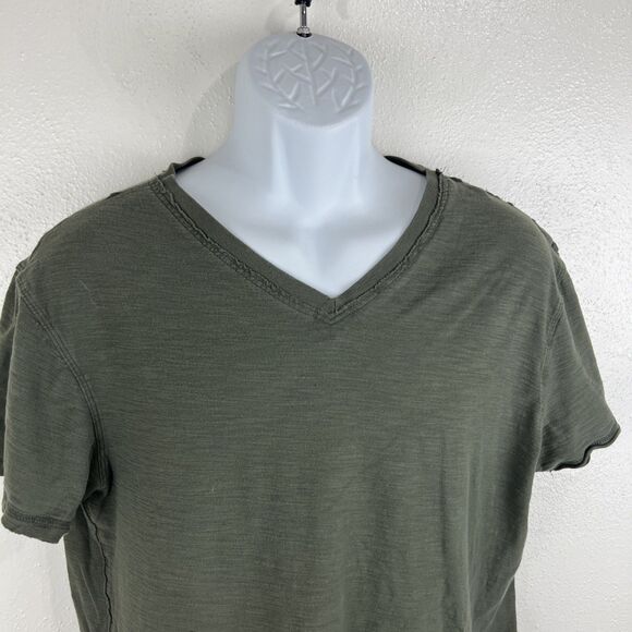 Helix Shirt Men Large Green Short Sleeve Solid Cotton Tee - Picture 4 of 11